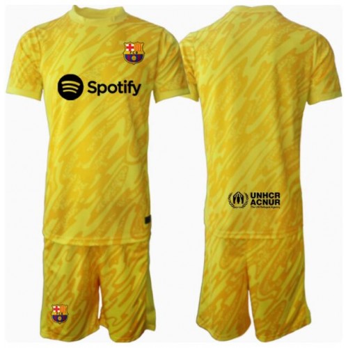 Fotbalové Dres Barcelona Brankářské Dětské Domácí 2024-25 Krátký Rukáv (+ trenýrky)